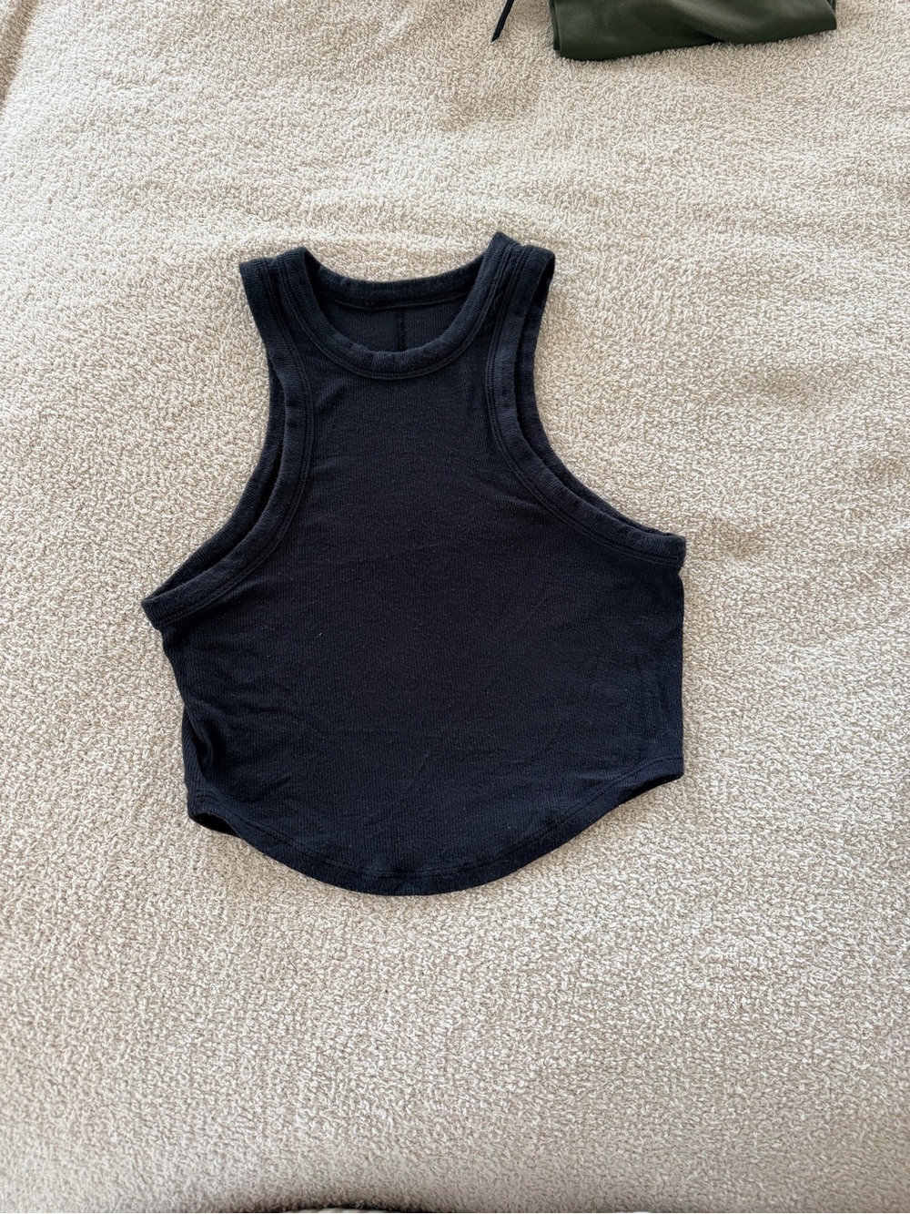 lululemon athletica Black Ribbed Racerback Crop Tank